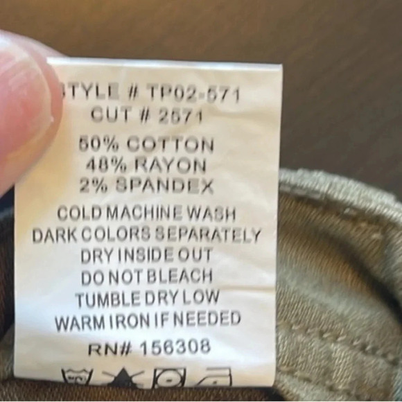 Letters to Juliet L.T.J Khaki Green Army Ankle Zipper Cropped Pants NWT Small - Picture 8 of 8